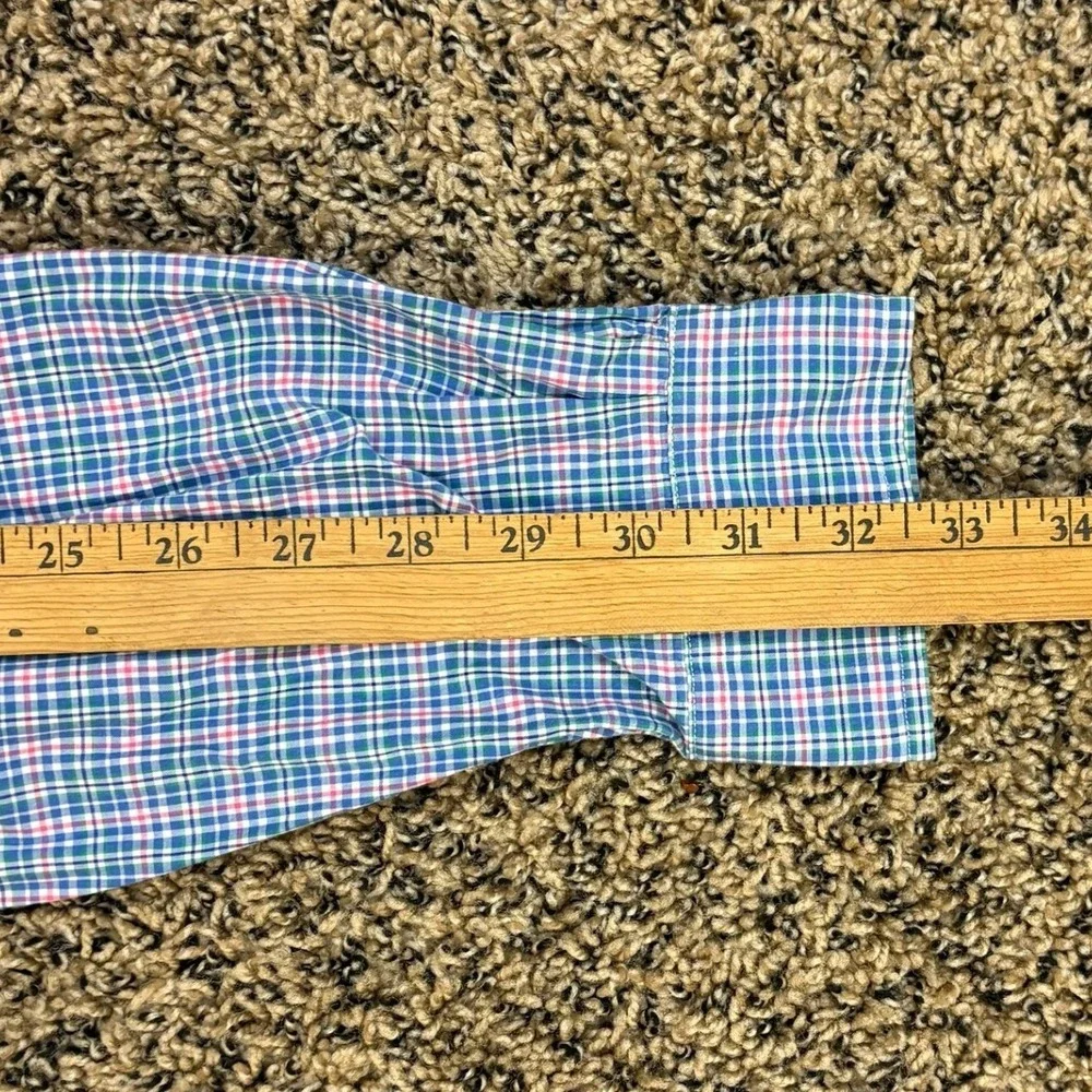 Polo Ralph Lauren Plaid Button Down Shirt Blue Pink Pastel Men's Large